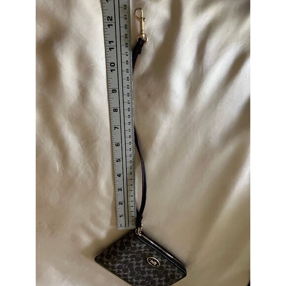 COACH New York  Brown w/Logo Zip Wristlet  Wallet 3x6 in.Number M 1480 53009B - Picture 7 of 13